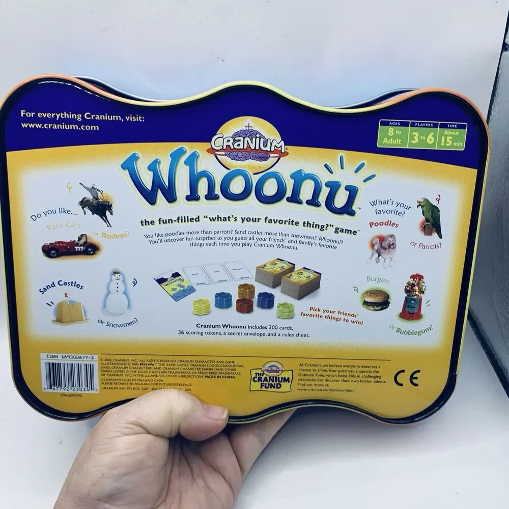 Cranium WHOONU Tin Edition Game EUC 2005 Best Toy Award